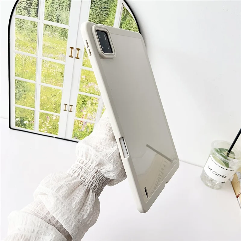 Funda para Xiaomi Pad 6S Pro 12.4 de Color Sólido con Soporte para Lápiz - Blanco