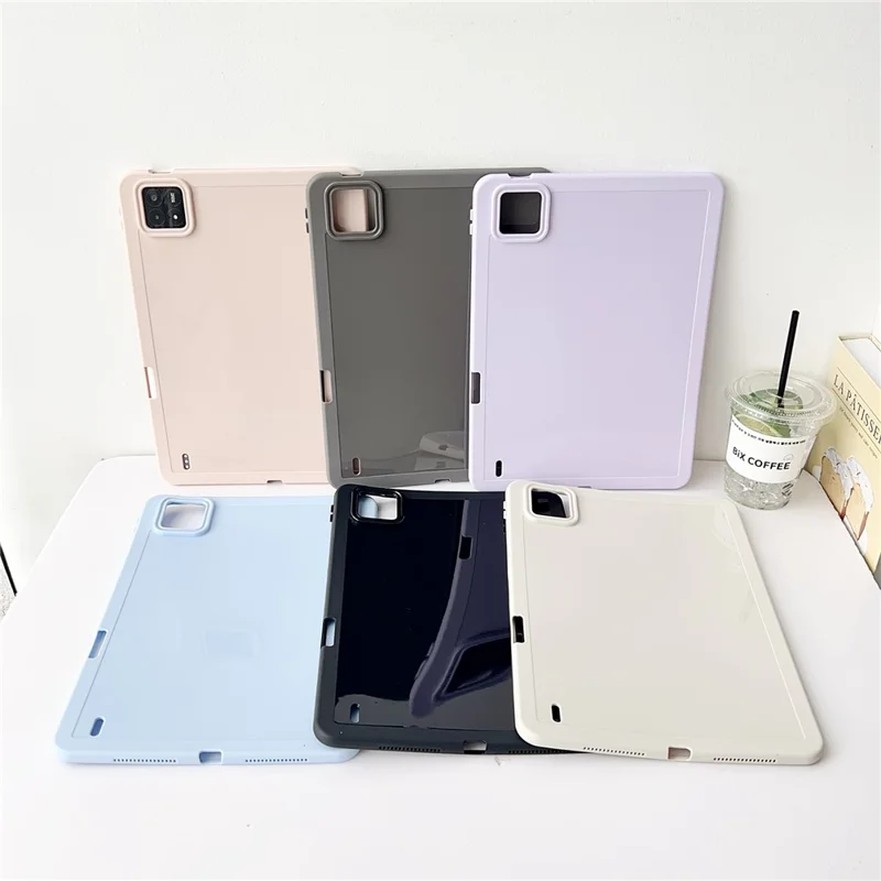Funda para Xiaomi Pad 6S Pro 12.4 de Color Sólido con Soporte para Lápiz - Blanco