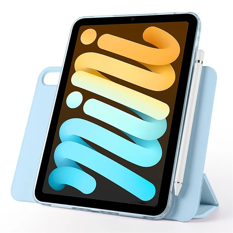 Чехол для iPad mini (2024) / (2021) с функцией складывания, магнитный кожаный чехол-подставка - Нежно-голубой