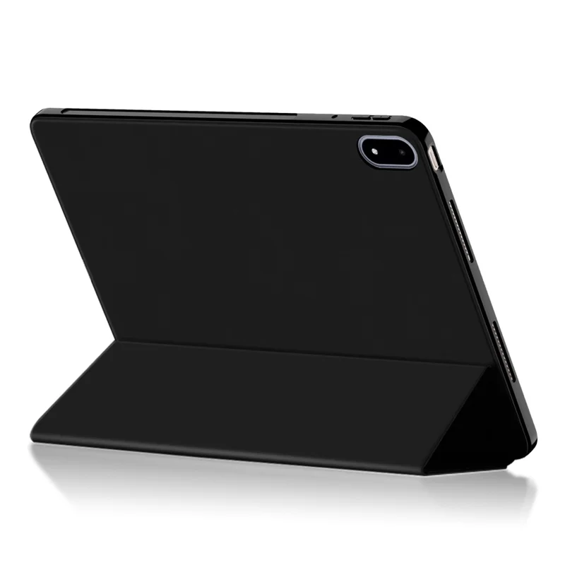 For OnePlus Pad 2 Pro Case PU Leather TPU Back Trifold Stand Tablet Cover - Black