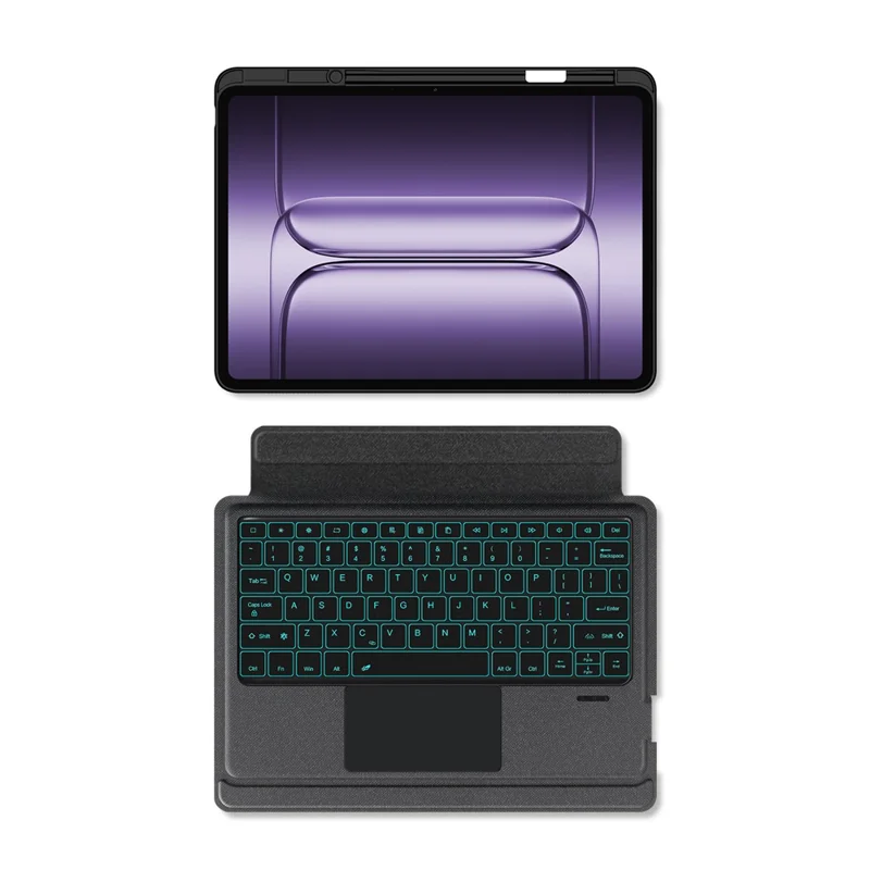 For OnePlus Pad 2 Pro Leather Case + Bluetooth-Compatible Keyboard with Backlight Trackpad