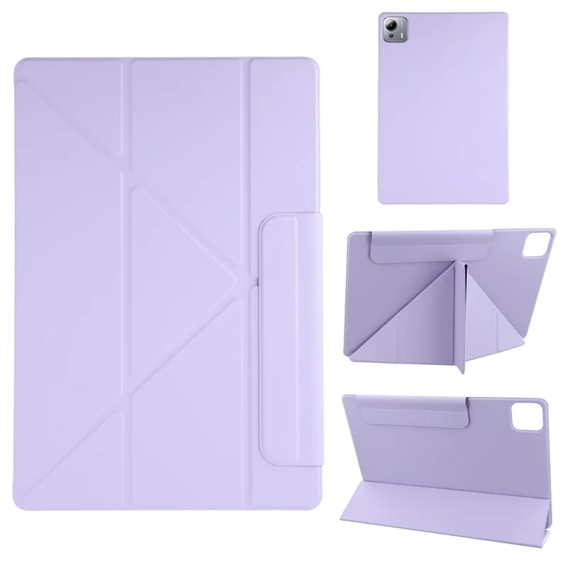 Capa para Xiaomi Pad 7 Ultra em PC + Couro PU com Suporte Origami Magnético - Roxa
