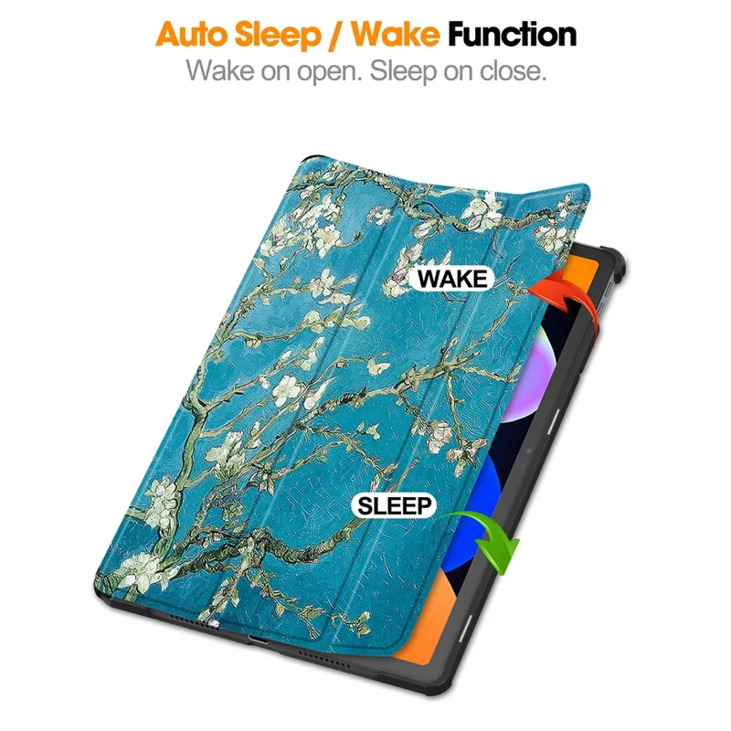 For Lenovo Idea Tab Tablet  /  Xiaoxin Pad 11 2025 Case Pattern Print Leather Stand Tablet Cover - Apricot