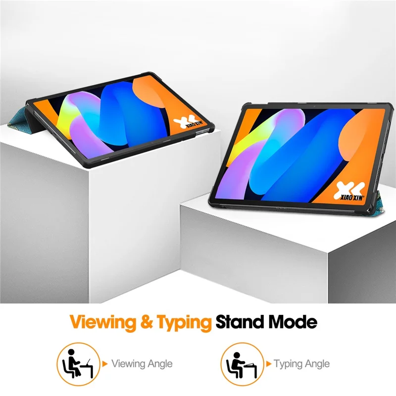 For Lenovo Idea Tab Tablet  /  Xiaoxin Pad 11 2025 Case Pattern Print Leather Stand Tablet Cover - Apricot