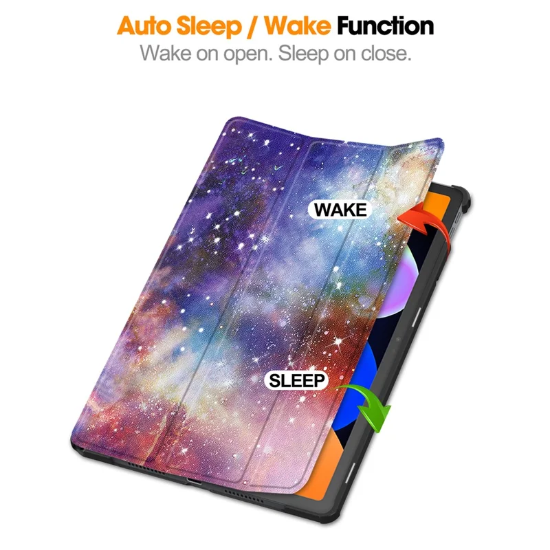 For Lenovo Tab K11 Gen 2 / Idea Tab / Xiaoxin Pad 11 2025 Case Pattern Print Leather Stand Tablet Cover - Galaxy