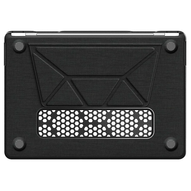 Cover per MacBook Air 13 pollici (2020) / (2018) (A2337 M1 A2179 A1932) con Vista Logo / Supporto Pieghevole - PC TPU Tessuto Cover Antiurto - Nero