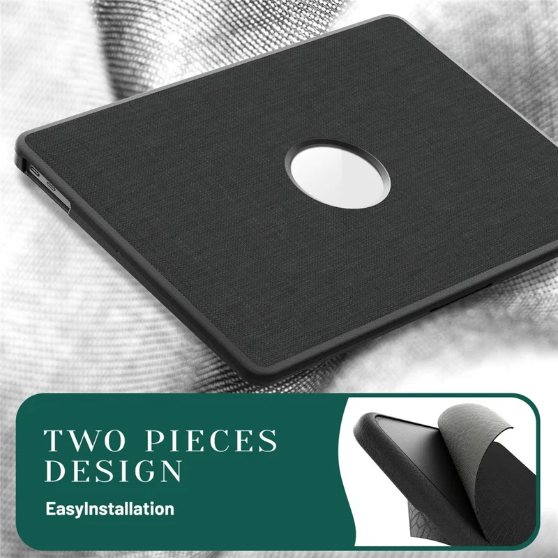 Cover per MacBook Air 13 pollici (2020) / (2018) (A2337 M1 A2179 A1932) con Vista Logo / Supporto Pieghevole - PC TPU Tessuto Cover Antiurto - Nero
