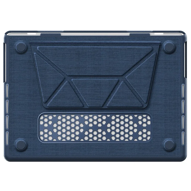 Capa para MacBook Pro de 14 polegadas (2024) / (2023) / (2021) A2442 / A2779 / A2918 A2992 / A3112 A3185 A3401 com Suporte e Visualização de Logo - Azul Marinho