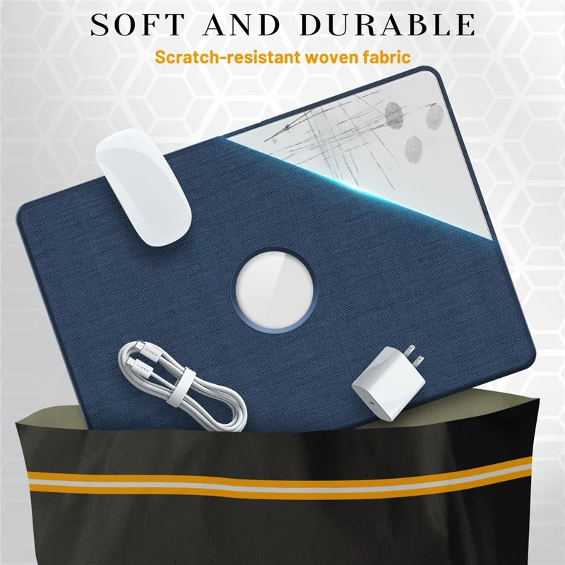 Capa para MacBook Pro de 14 polegadas (2024) / (2023) / (2021) A2442 / A2779 / A2918 A2992 / A3112 A3185 A3401 com Suporte e Visualização de Logo - Azul Marinho