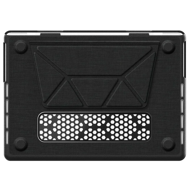 Laptop Case for MacBook Pro 14 inch (2024) / (2023) / (2021) A2442 / A2779 / A2918 A2992  / A3112 A3185 A3401 Kickstand Cover with Logo View - Black