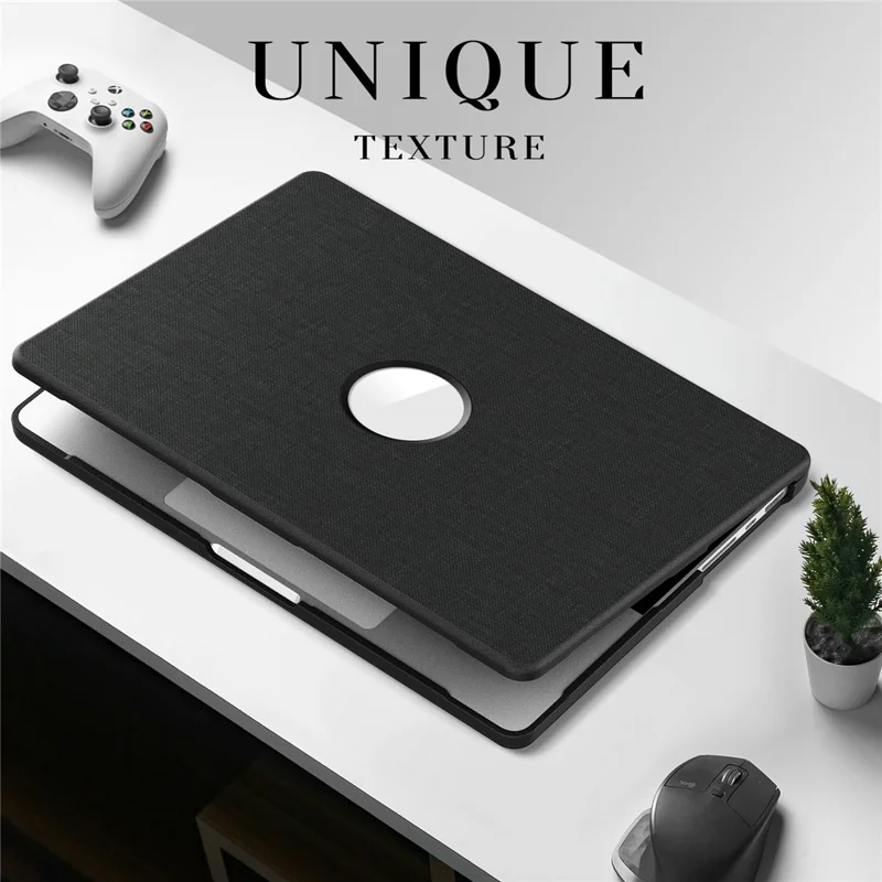 Laptop Case for MacBook Pro 14 inch (2024) / (2023) / (2021) A2442 / A2779 / A2918 A2992  / A3112 A3185 A3401 Kickstand Cover with Logo View - Black