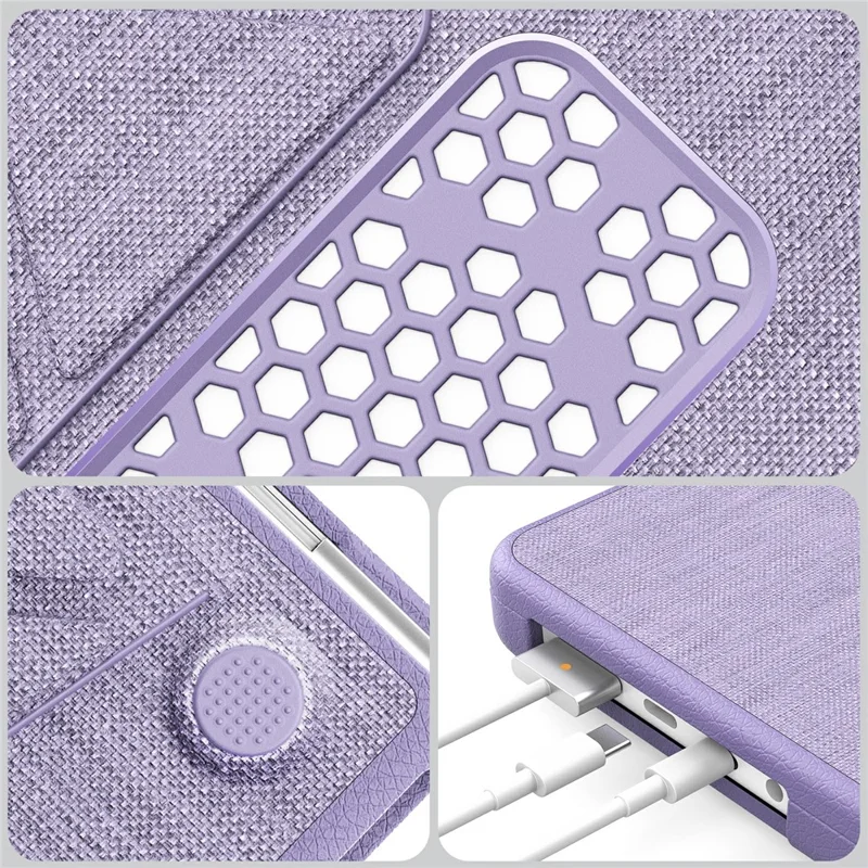 Laptop Case for MacBook Pro 14 inch (2024) / (2023) / (2021) A2442 / A2779 / A2918 A2992  / A3112 A3185 A3401 Kickstand Cover with Logo View - Purple