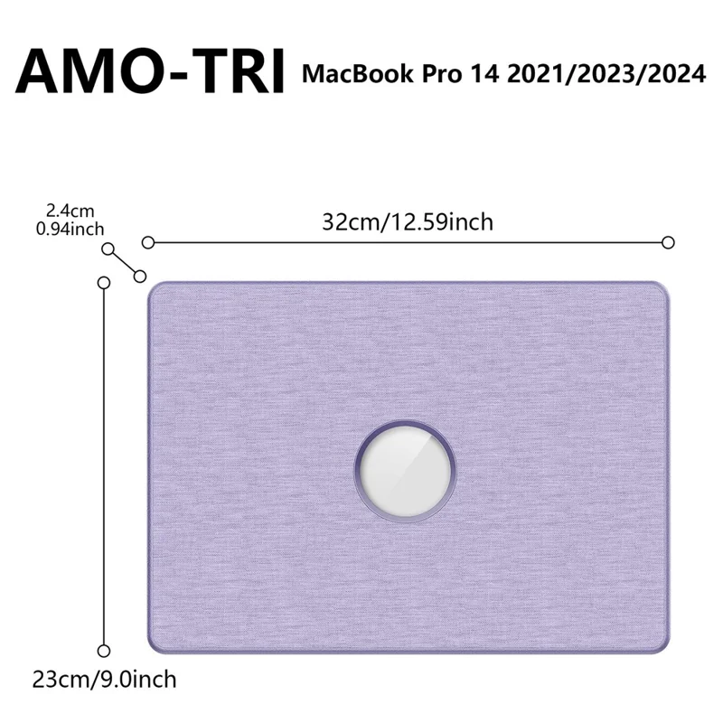 Laptop Case for MacBook Pro 14 inch (2024) / (2023) / (2021) A2442 / A2779 / A2918 A2992  / A3112 A3185 A3401 Kickstand Cover with Logo View - Purple