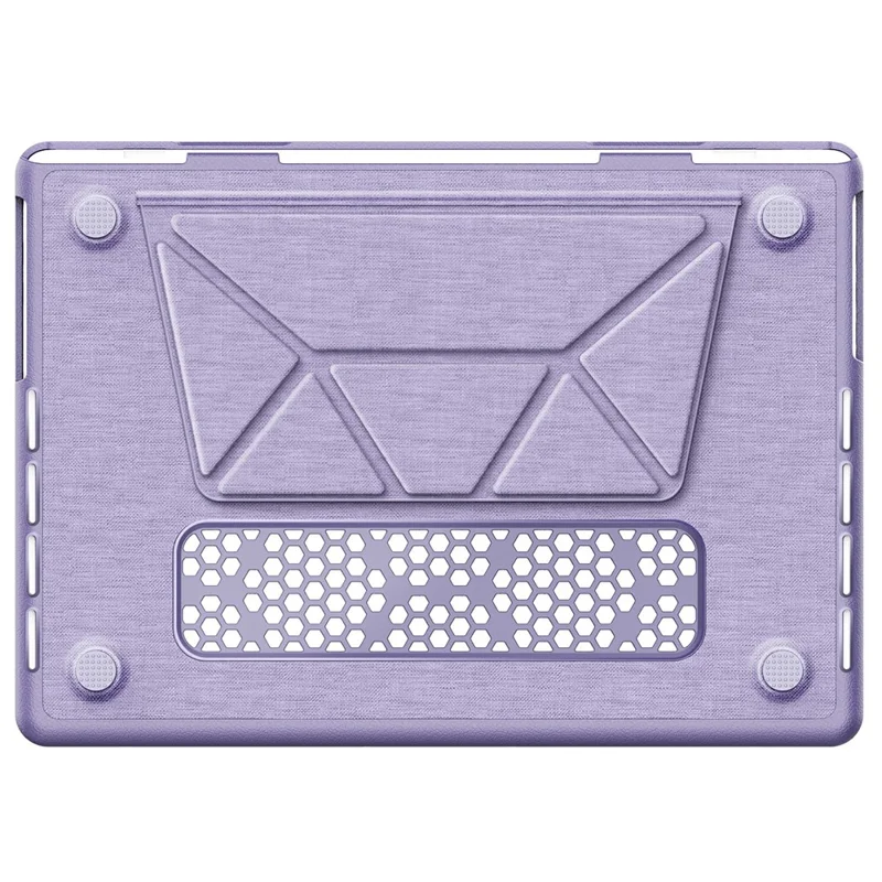 Laptop Case for MacBook Pro 14 inch (2024) / (2023) / (2021) A2442 / A2779 / A2918 A2992  / A3112 A3185 A3401 Kickstand Cover with Logo View - Purple