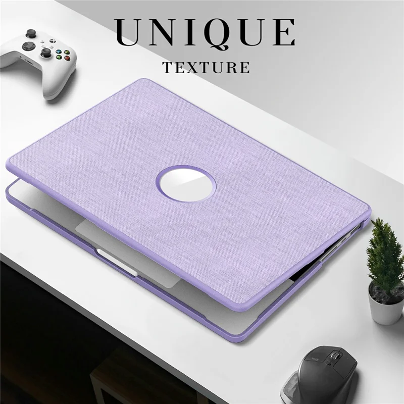 Laptop Case for MacBook Pro 14 inch (2024) / (2023) / (2021) A2442 / A2779 / A2918 A2992  / A3112 A3185 A3401 Kickstand Cover with Logo View - Purple