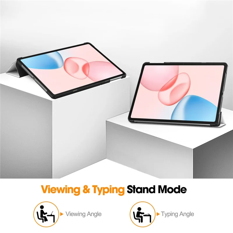 Étui pour tablette Honor Pad 10 avec motif imprimé et support en cuir - Chat