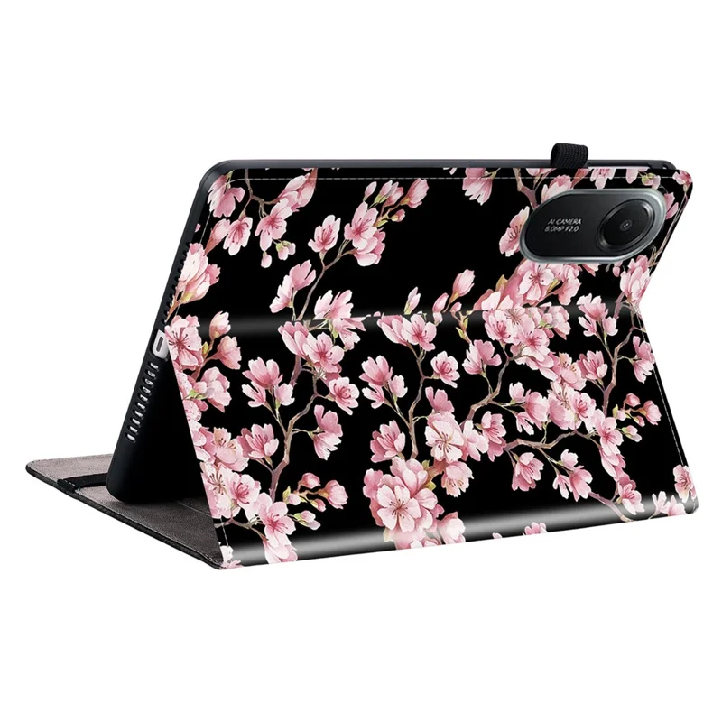 Funda de Cuero para Xiaomi Redmi Pad 2 con Patrón Estampado, Soporte y Ranuras para Tarjetas - Flor de Ciruelo