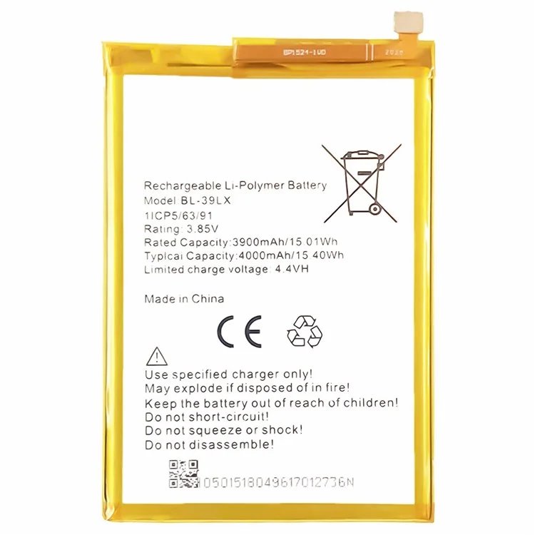 para infinix smart 4 4g / inteligente 4c 4g / s5 4g / s5 lite 4g 3.85v 3900mah polimador de iones de litio parte de ensamblaje de la batería (codificación: bl-39lx) (sin logotipo)