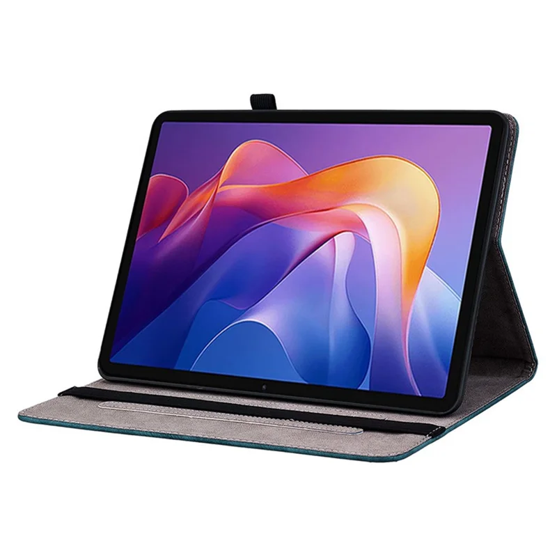 Cover per Xiaomi Redmi Pad 2 con Porta Carte, Antigraffio in Pelle con Stampa di Rosa - Blu