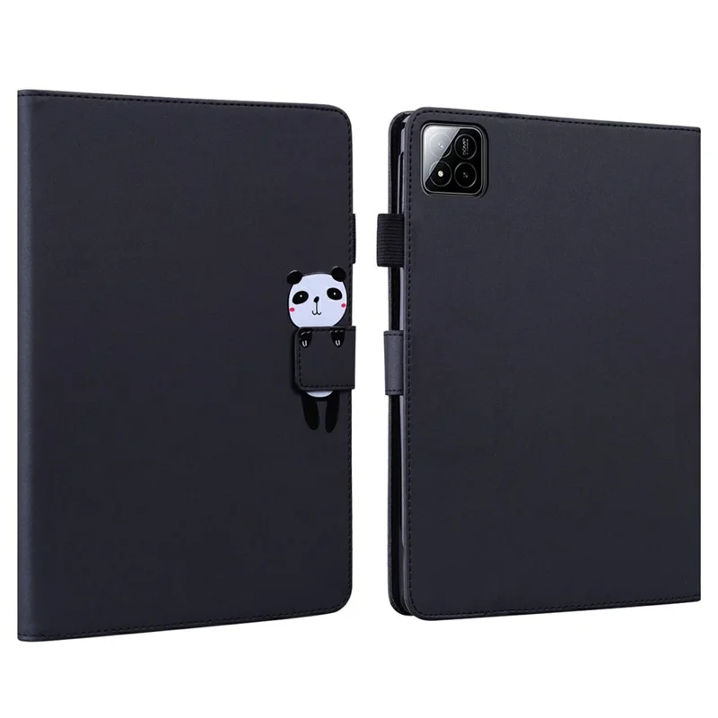 For Xiaomi Pad 7 / 7 Pro Case Tablet Stand Leather Cover Card Slots Animal Pattern - Black