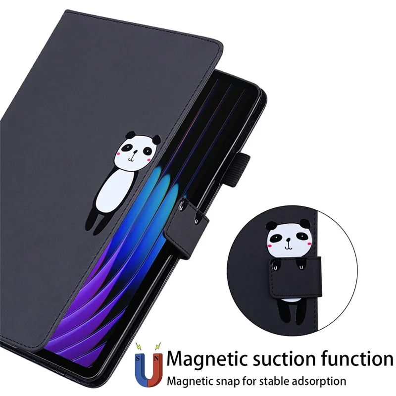 For Xiaomi Pad 7 / 7 Pro Case Tablet Stand Leather Cover Card Slots Animal Pattern - Black