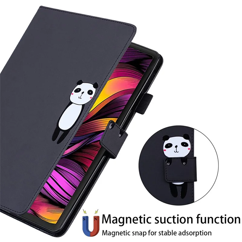 For Xiaomi Redmi Pad Pro Case Tablet Stand Leather Cover Card Slots Animal Pattern - Black