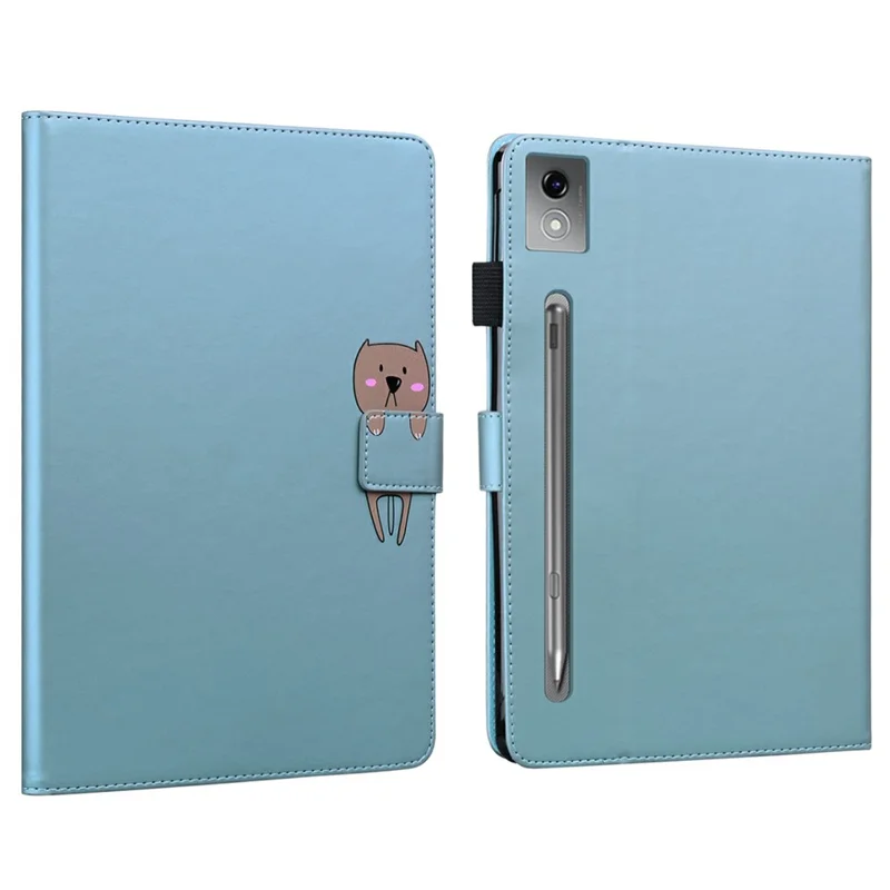 For Lenovo Xiaoxin Pad Pro 12.7 (2025) Case Tablet Stand Leather Cover Card Slots Animal Pattern - Blue