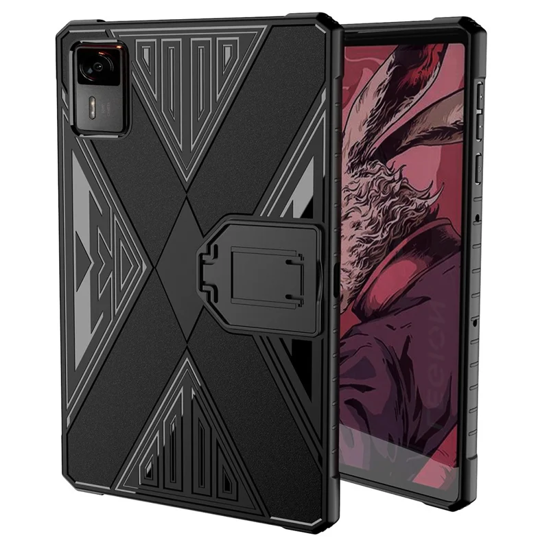 Für Lenovo Legion Y700 4. Generation Hülle PC Kickstand TPU Anti-Drop Tablet Cover - Schwarz