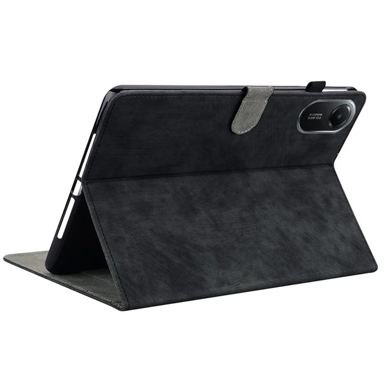 For Xiaomi Redmi Pad 2 Case Tiger Imprint Anti-Scratch PU Leather Tablet Cover - Black