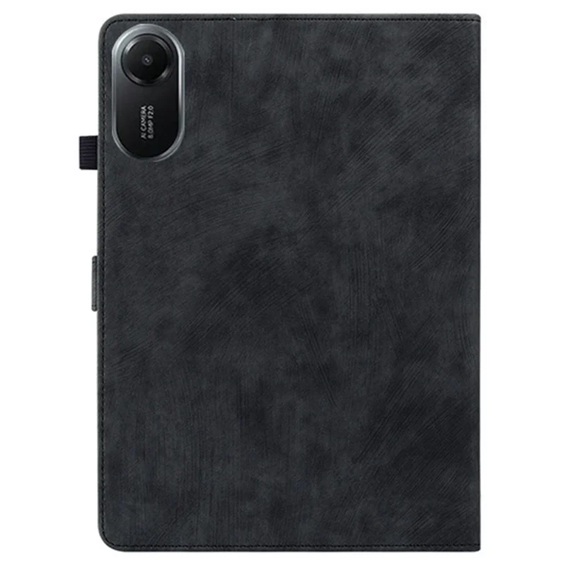 For Xiaomi Redmi Pad 2 Case Tiger Imprint Anti-Scratch PU Leather Tablet Cover - Black