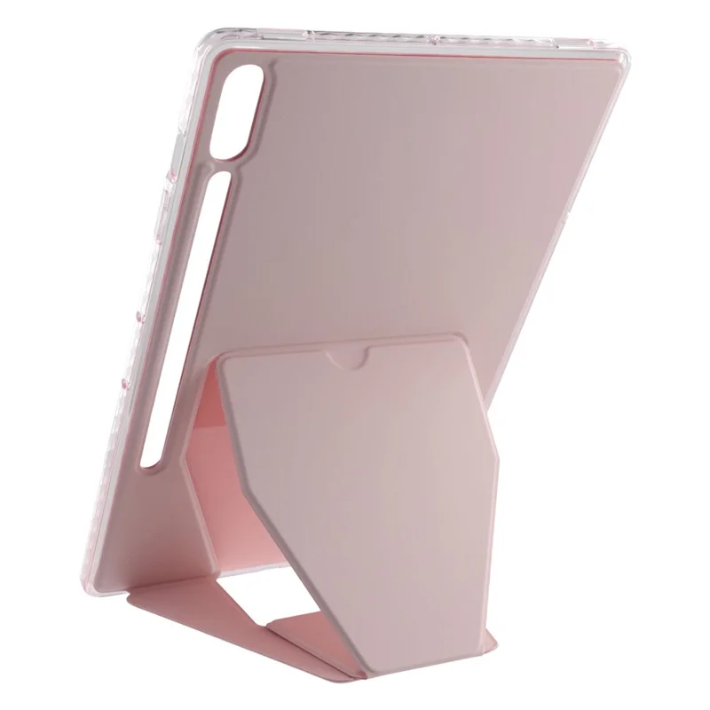 Étui pour tablette Samsung Galaxy Tab S10+ / S9 FE+ / S9+ en cuir PU TPU avec support - Rose