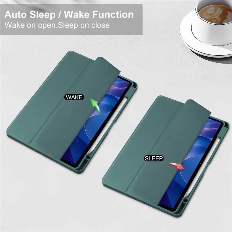 For Xiaomi Redmi Pad 2 Case Clear Acrylic Leather Tablet Cover Support Auto Sleep  /  Wake - Green