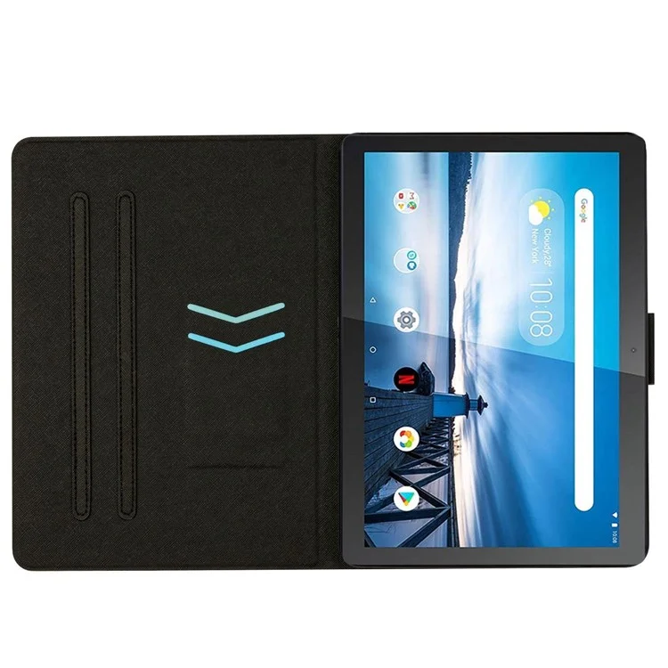 Per Lenovo Tab M10 TB-X605F / X505 Supporto Regolabile Stand Marmo Modello Custodia Tablet Pelle PU Supporto per Schede Antigraffio Case - Marmo Blu