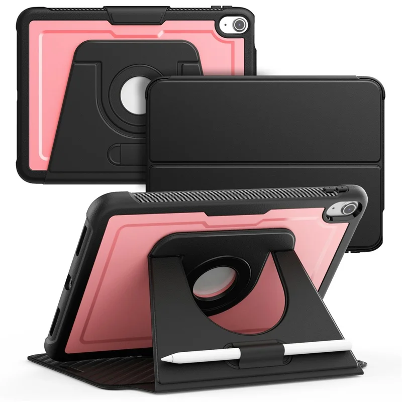 Tablet-Hülle für iPad (2025) / 10.9 (2022) Abnehmbares PC + TPU + PU-Leder Flip Cover - Rosa
