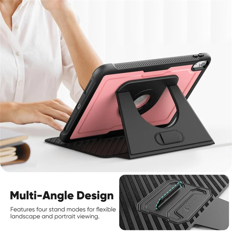 Tablet-Hülle für iPad (2025) / 10.9 (2022) Abnehmbares PC + TPU + PU-Leder Flip Cover - Rosa