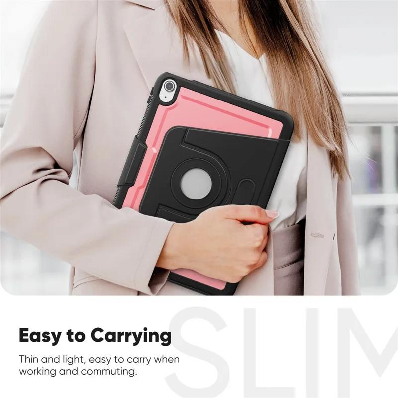 Tablet-Hülle für iPad (2025) / 10.9 (2022) Abnehmbares PC + TPU + PU-Leder Flip Cover - Rosa