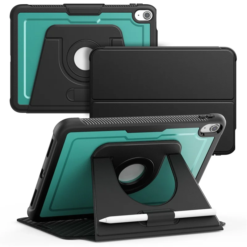 Capa para iPad (2025) / 10,9 (2022) Case Destacável PC + TPU + Couro PU Flip Cover - Verde Escuro
