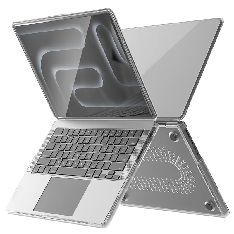 Étui pour ordinateur portable en PC TPU transparent pour MacBook Pro 14 pouces (2024) M4 A3112 A3185 A3401 / (2023) A2779 M2 A2918 A2992 M3 / (2021) A2442 M1