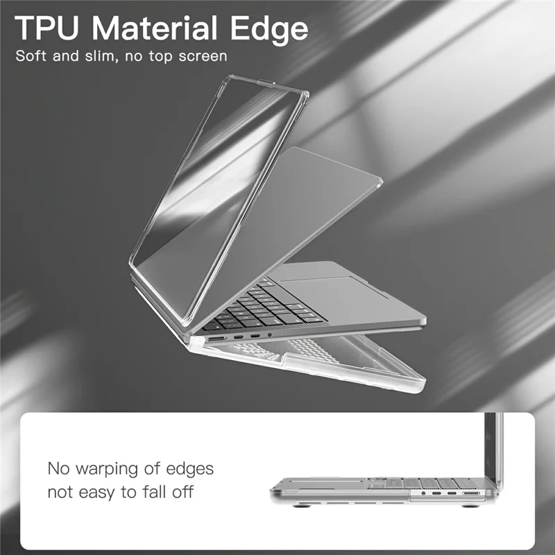 Étui pour ordinateur portable en PC TPU transparent pour MacBook Pro 14 pouces (2024) M4 A3112 A3185 A3401 / (2023) A2779 M2 A2918 A2992 M3 / (2021) A2442 M1