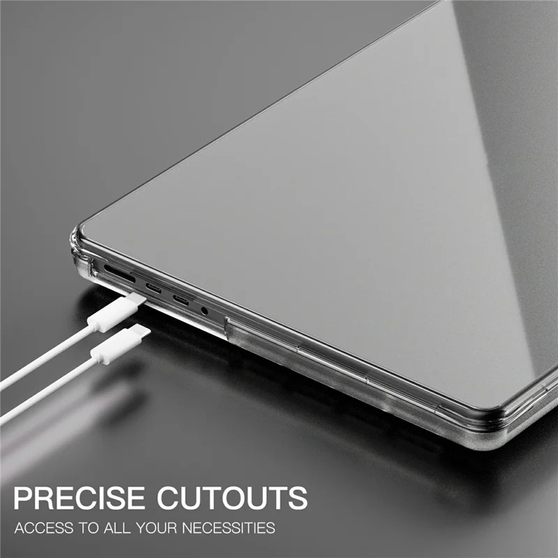 Étui pour ordinateur portable en PC TPU transparent pour MacBook Pro 14 pouces (2024) M4 A3112 A3185 A3401 / (2023) A2779 M2 A2918 A2992 M3 / (2021) A2442 M1