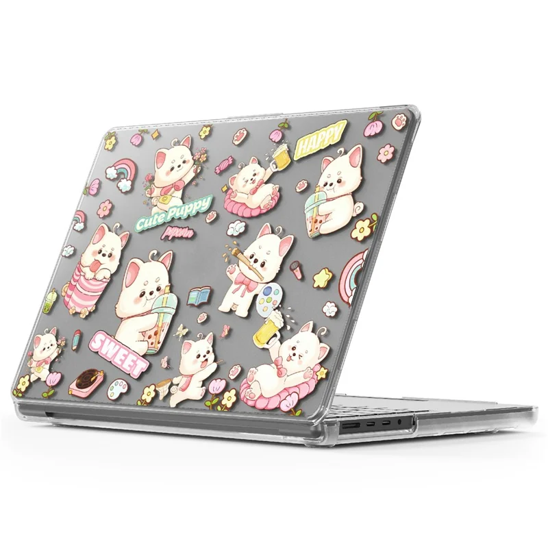 Hülle für Laptop aus PC-TPU mit geprägtem Muster für MacBook Pro 14 Zoll (2024) M4 A3112 A3185 A3401 / (2023) A2779 M2 A2918 A2992 M3 / (2021) A2442 M1 - Hund