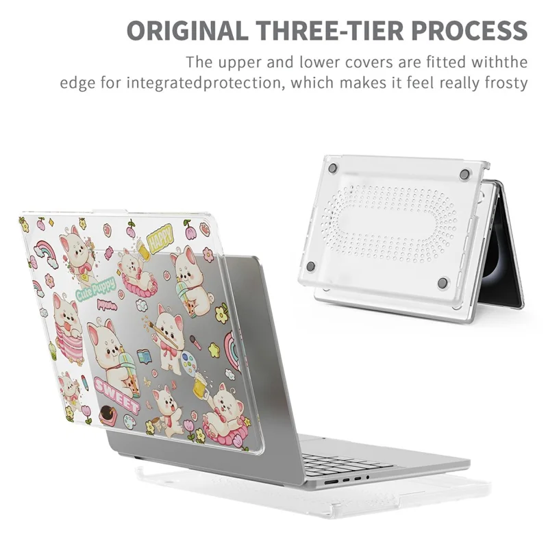 Hülle für Laptop aus PC-TPU mit geprägtem Muster für MacBook Pro 14 Zoll (2024) M4 A3112 A3185 A3401 / (2023) A2779 M2 A2918 A2992 M3 / (2021) A2442 M1 - Hund