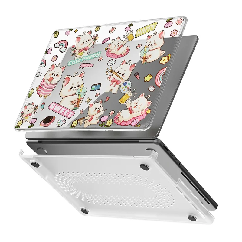 Hülle für Laptop aus PC-TPU mit geprägtem Muster für MacBook Pro 14 Zoll (2024) M4 A3112 A3185 A3401 / (2023) A2779 M2 A2918 A2992 M3 / (2021) A2442 M1 - Hund
