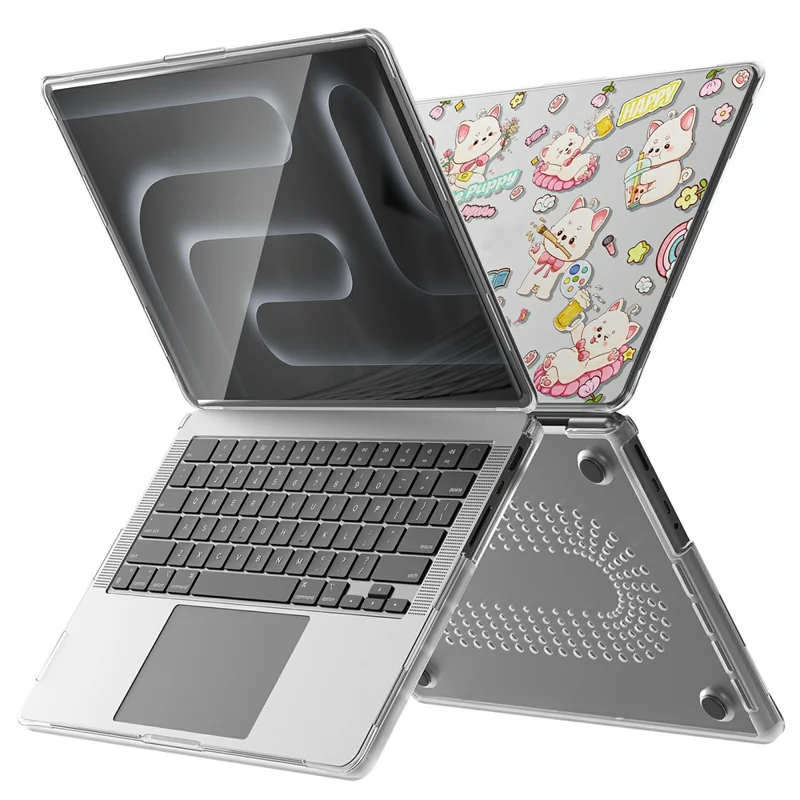Hülle für Laptop aus PC-TPU mit geprägtem Muster für MacBook Pro 14 Zoll (2024) M4 A3112 A3185 A3401 / (2023) A2779 M2 A2918 A2992 M3 / (2021) A2442 M1 - Hund
