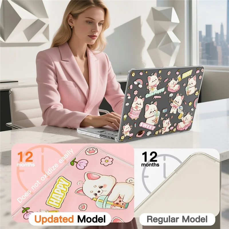Hülle für Laptop aus PC-TPU mit geprägtem Muster für MacBook Pro 14 Zoll (2024) M4 A3112 A3185 A3401 / (2023) A2779 M2 A2918 A2992 M3 / (2021) A2442 M1 - Hund
