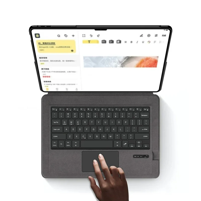 For Xiaomi Pad 7 Ultra Leather Case + Touchpad Bluetooth-Compatible Keyboard with Backlit
