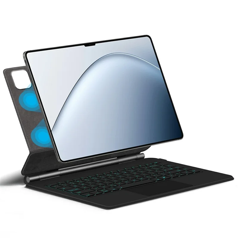 For Xiaomi Pad 7 Ultra Magnetic Floating Bluetooth-Compatible Keyboard (Russian) + Leather Tablet Case