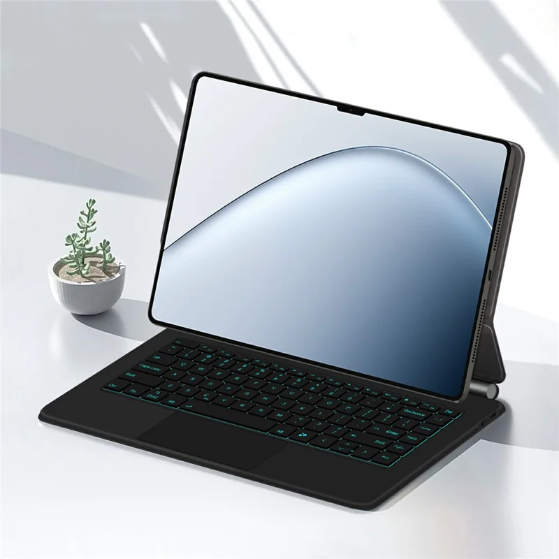 For Xiaomi Pad 7 Ultra Magnetic Floating Bluetooth-Compatible Keyboard (Russian) + Leather Tablet Case