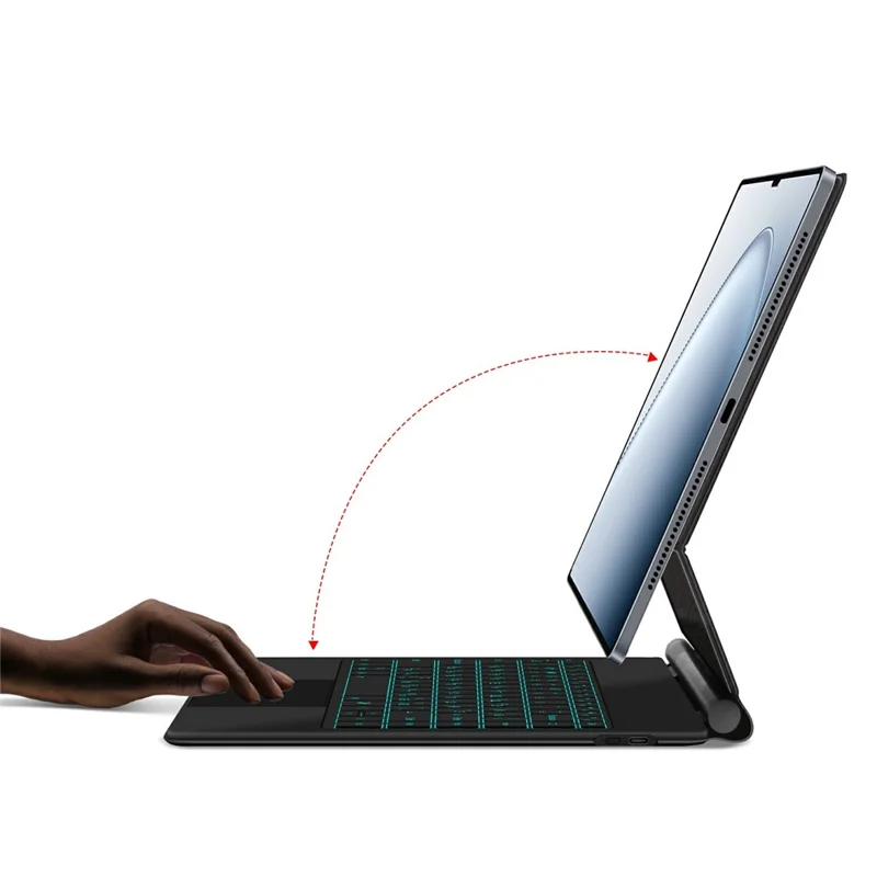 For Xiaomi Pad 7 Ultra Magnetic Floating Bluetooth-Compatible Keyboard (Russian) + Leather Tablet Case