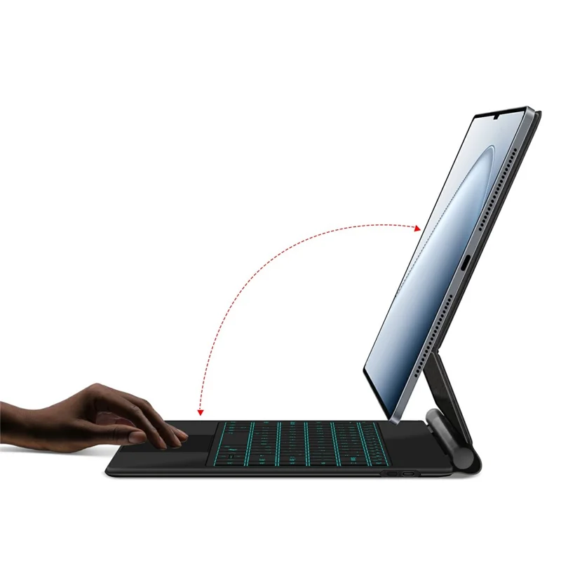 Pour Xiaomi Pad 7 Ultra Clavier magnétique flottant compatible Bluetooth (Français) + Étui en cuir pour tablette - Noir